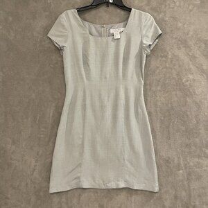 Raw‎ Silk Tweeds Dress Womens 6P Gray Short Sleeve Fitted Sheath Petites Classic